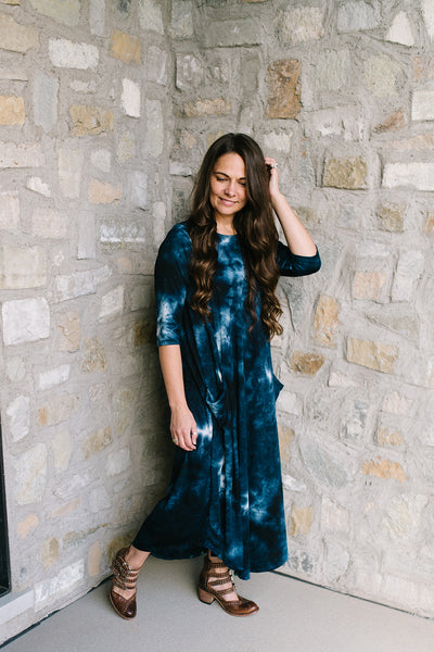 Jessi Dress Navy Tie Dye