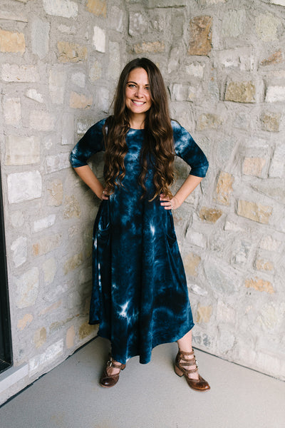Jessi Dress Navy Tie Dye