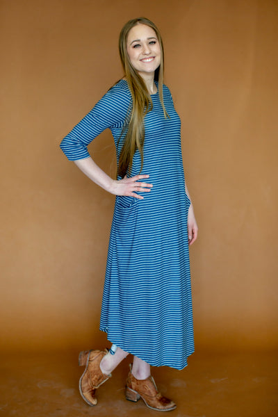 Jessi Dress Cobalt Stripe