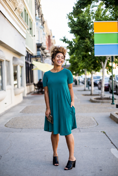 April Dress Bright Teal
