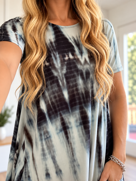 April Dress Smoky Quartz Tie Dye