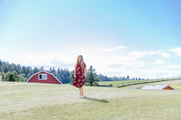 April Dress Red Floral