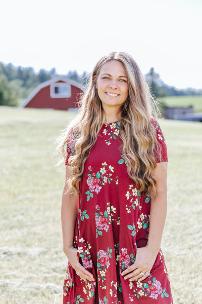 April Dress Red Floral