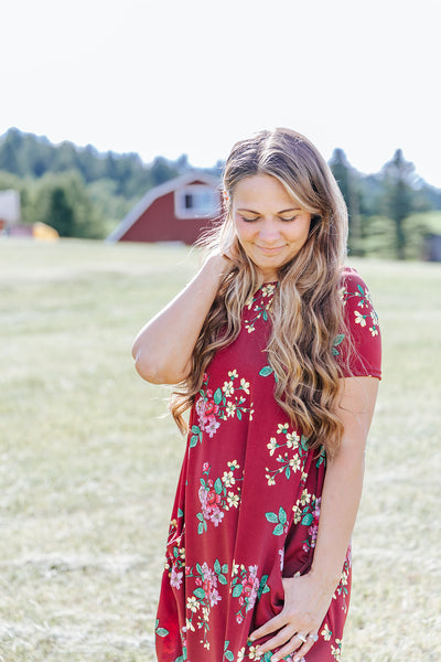 April Dress Red Floral