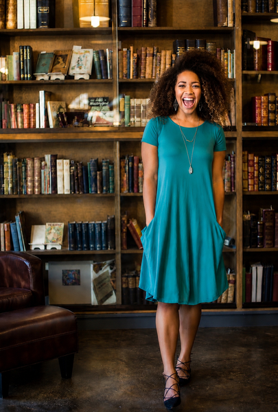 April Dress Bright Teal