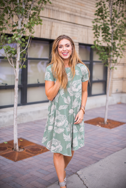 April Dress Mint Peony