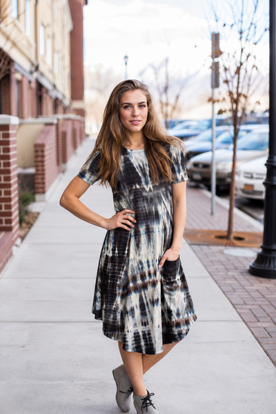 April Dress Smoky Quartz Tie Dye