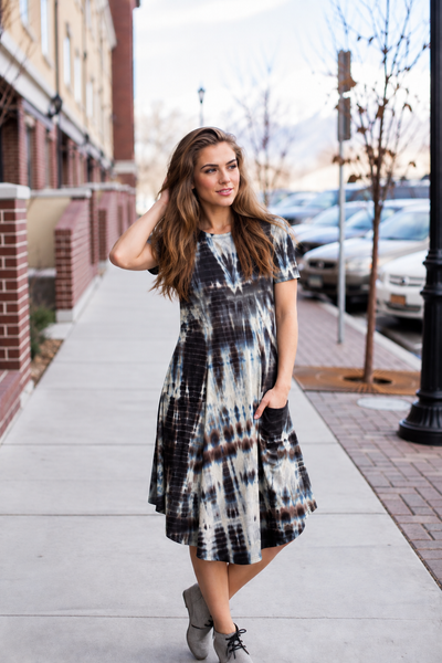 April Dress Smoky Quartz Tie Dye