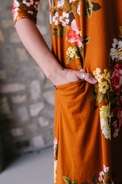 Jessi Dress Rust Floral