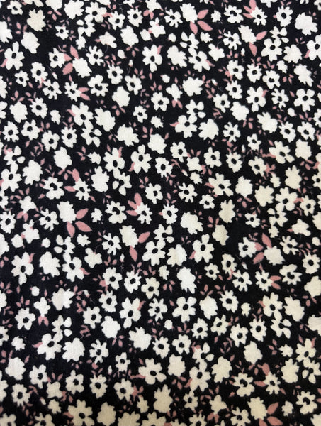 Jessi Dress Black & White Tiny Floral
