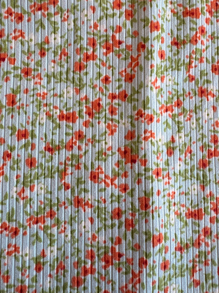April Dress Mint Ribbed Floral