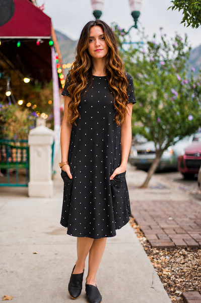 April Dress Black & White Dot