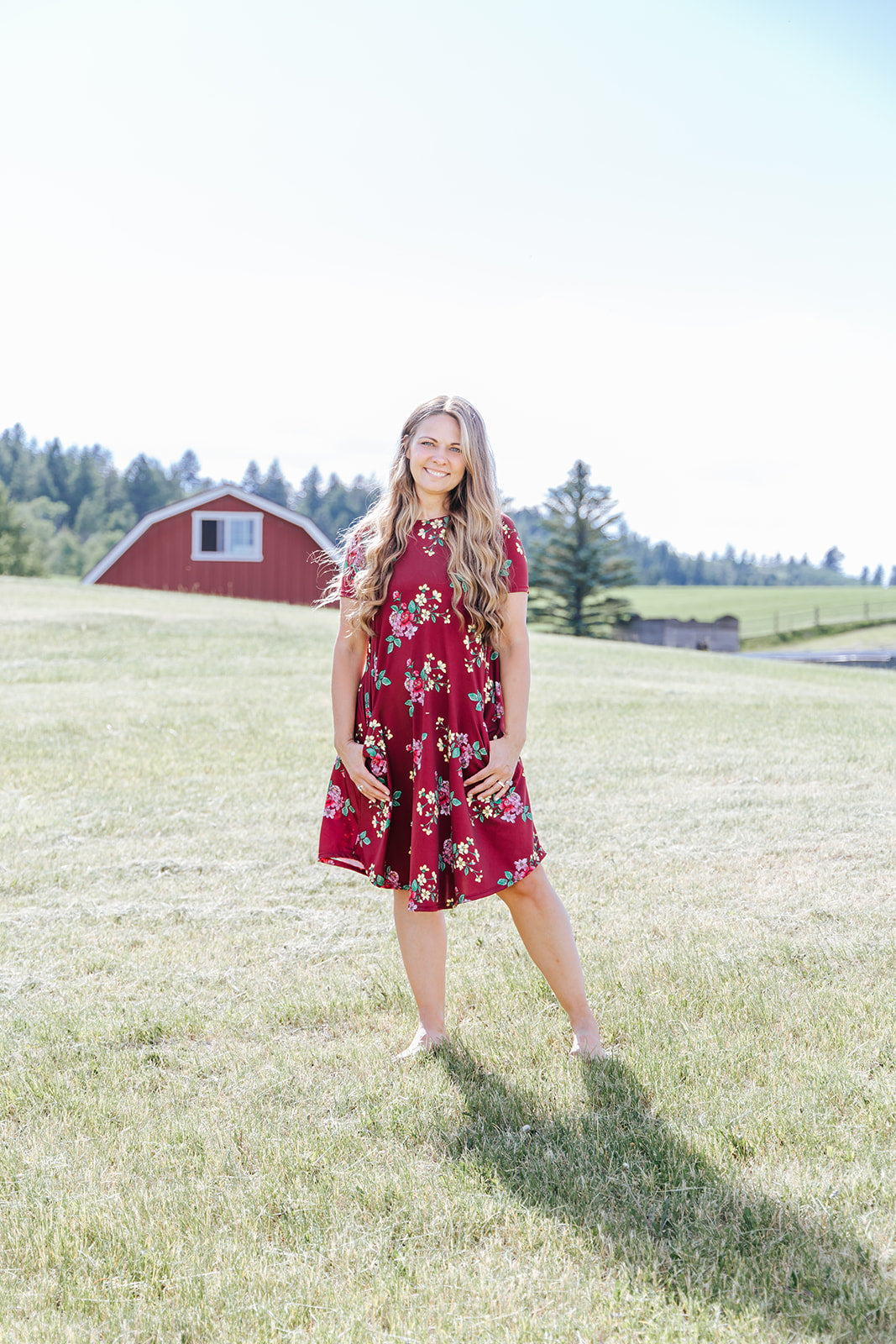 April Dress Red Floral