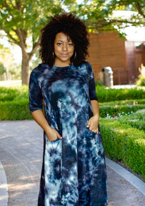 Jessi Dress Navy Tie Dye
