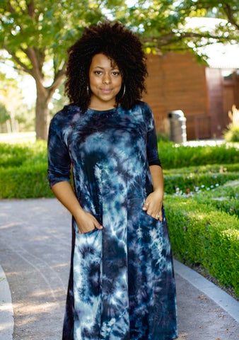 Jessi Dress Navy Tie Dye