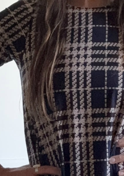 April Dress Navy Plaid