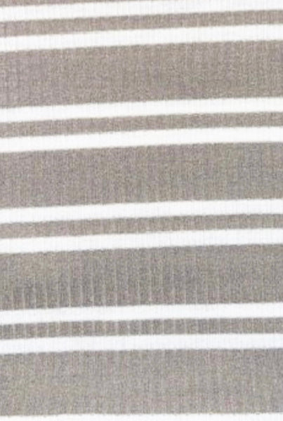Jessi Dress Gray & White Stripe Ribbed