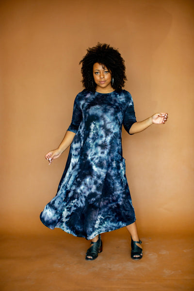 Jessi Dress Navy Tie Dye