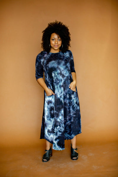 Jessi Dress Navy Tie Dye