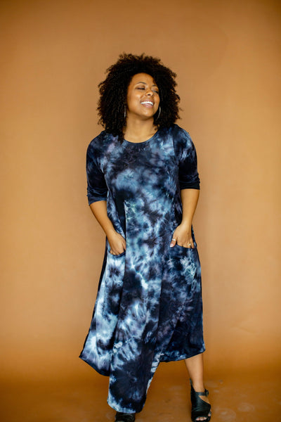Jessi Dress Navy Tie Dye