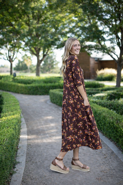 Jessi Dress Merlot Floral