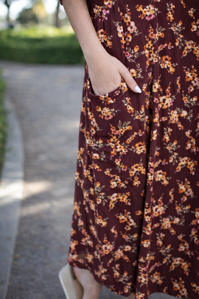 Jessi Dress Merlot Floral