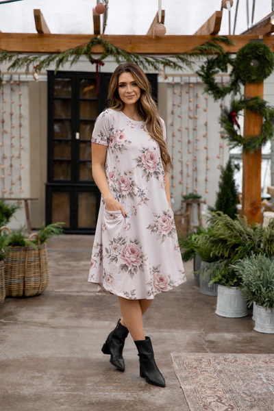 April Dress Lavender & Mauve Peony