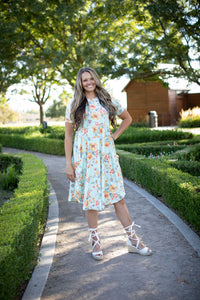 April Dress Mint Floral