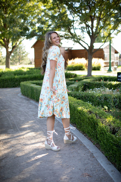 April Dress Mint Floral