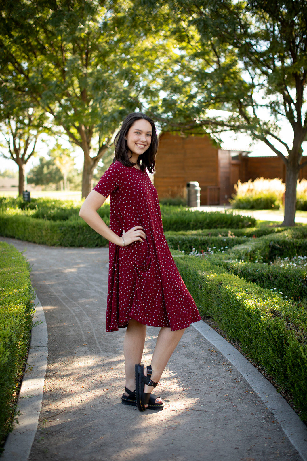 April Dress Burgundy Confetti
