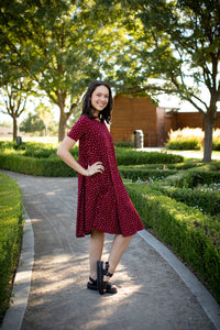 April Dress Burgundy Confetti