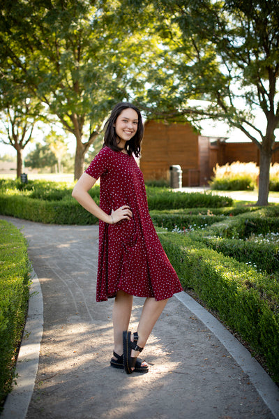 April Dress Burgundy Confetti