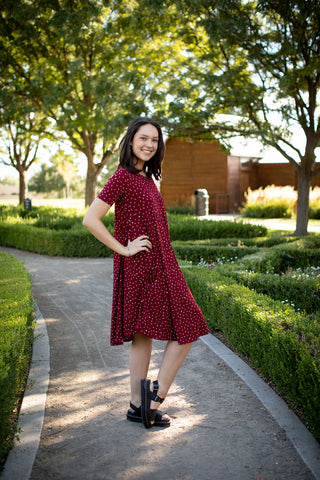 April Dress Burgundy Confetti