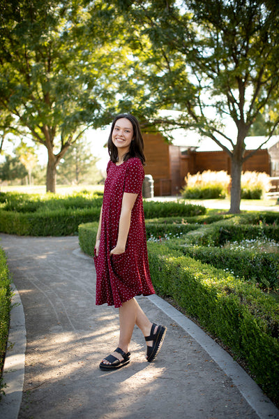 April Dress Burgundy Confetti