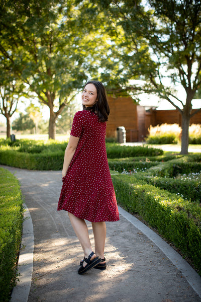 April Dress Burgundy Confetti