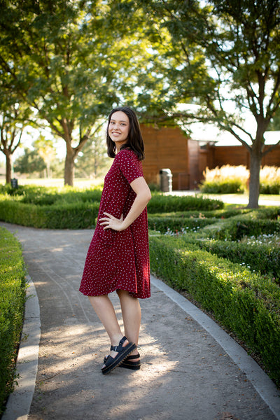 April Dress Burgundy Confetti