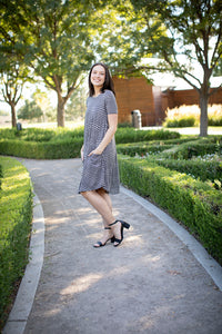 April Dress Gray Grid