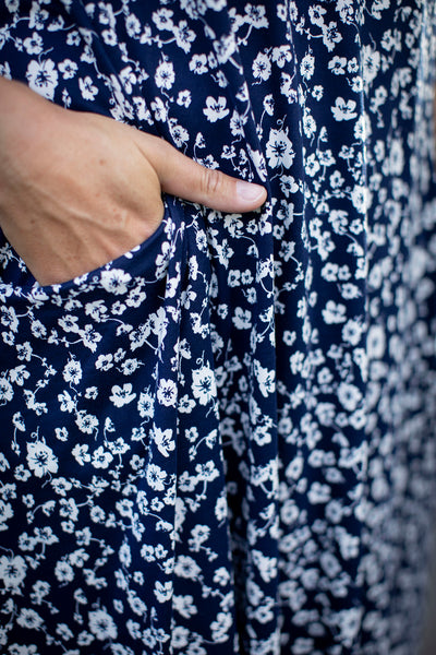 Jessi Dress Navy & White Floral
