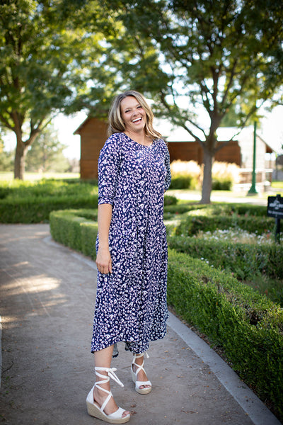 Jessi Dress Navy & White Floral