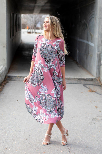 Jessi Dress Paisley Mauve