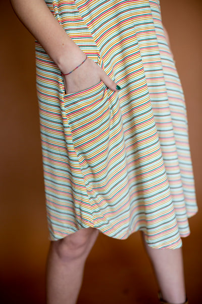 April Dress Rainbow Ribbed