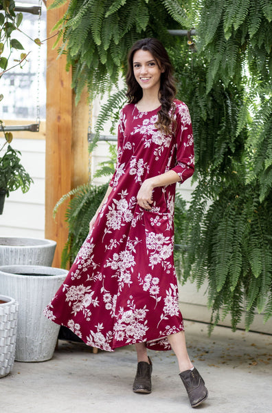 Jessi Dress Crimson Floral