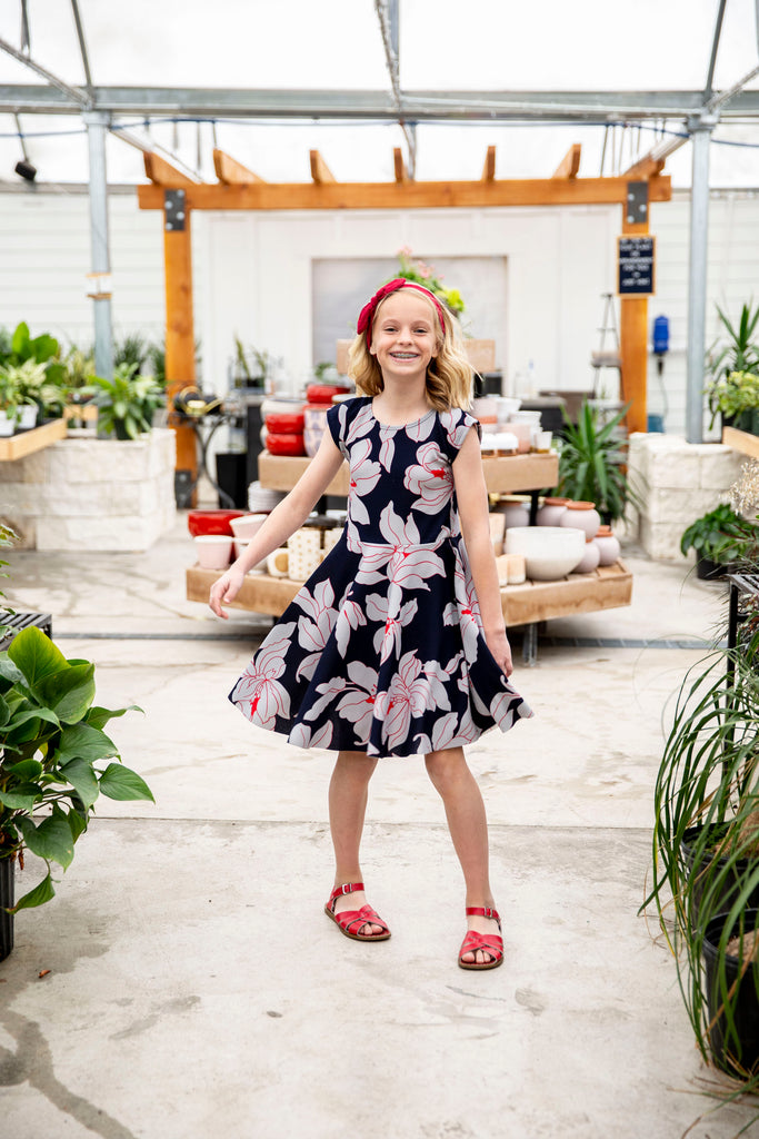 Reese Twirl Navy, Gray & Red