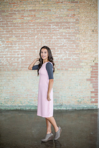 Pink & Gray Emaley Dress
