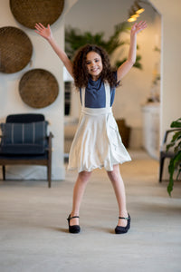Afton Skirt Gray & White Stripe