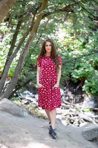 April Dress Red Floral