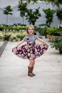 Afton Skirt Plum Floral- Velvet